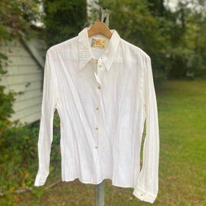 White iridescent vintage blouse